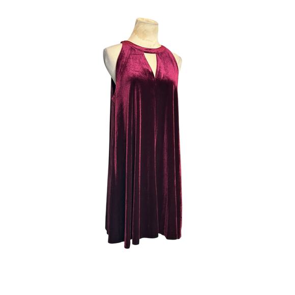 Cynthia Rowley Burgundy Velvet Sleeveless Trapeze Dress Size Medium - Picture 9 of 16